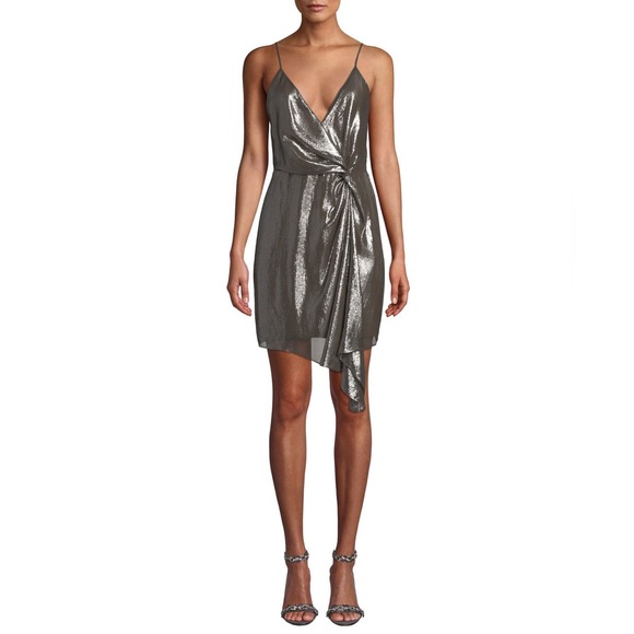 CAMI NYC silver metallic Tori cocktail dress - Picture 1 of 6